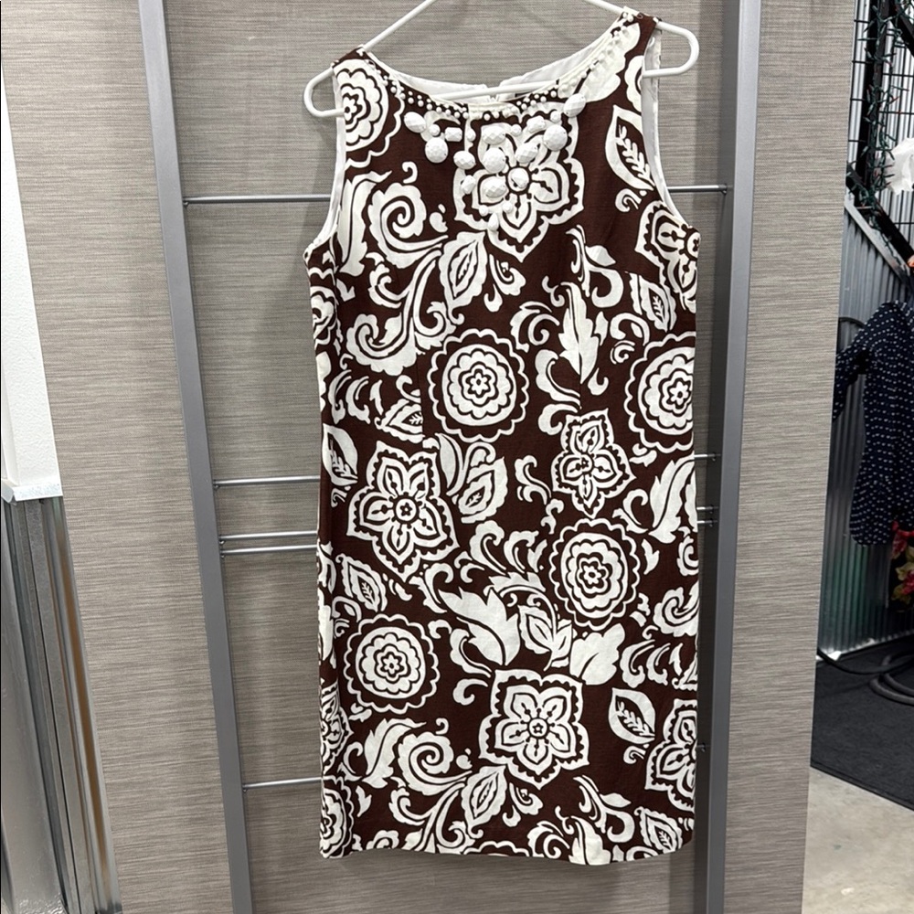 Jessica Howard Brown and White Sheath Midi Dress
